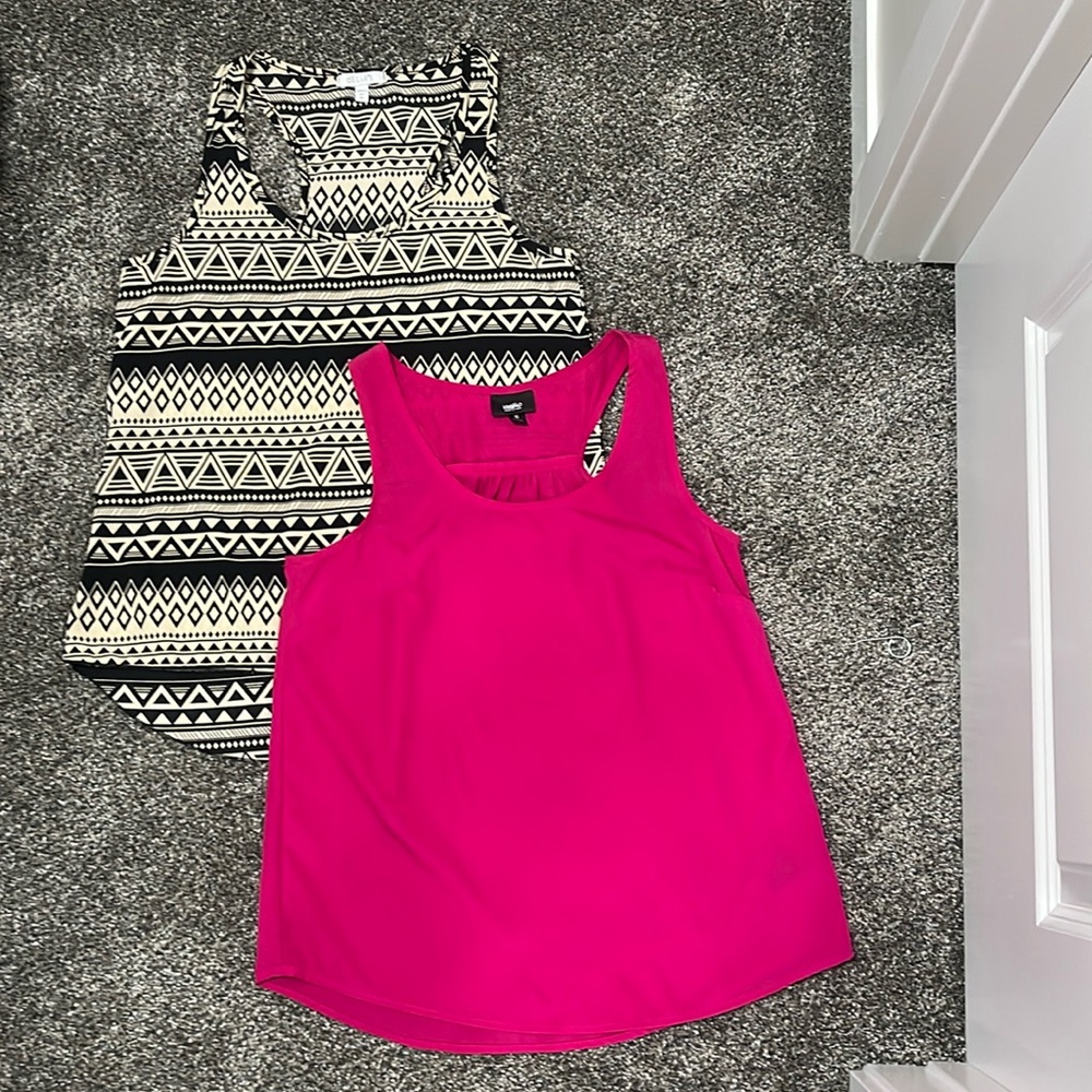 Racer-back sleeveless women’s shirts (2).